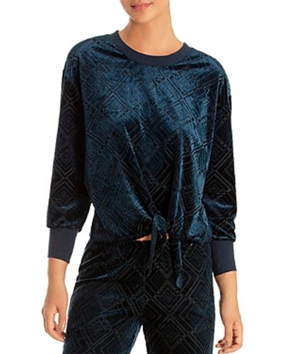 Shop Midnight Bakery Geo Burnout-velvet Top In Storm