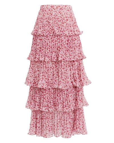 Shop Amur Tiered Ruffle Midi Skirt