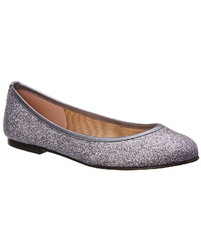 Shop French Sole Olivia Glitter Flat In Silver