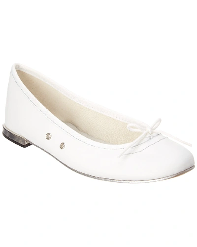 Shop Repetto Italia Leather Ballerina Flat In White