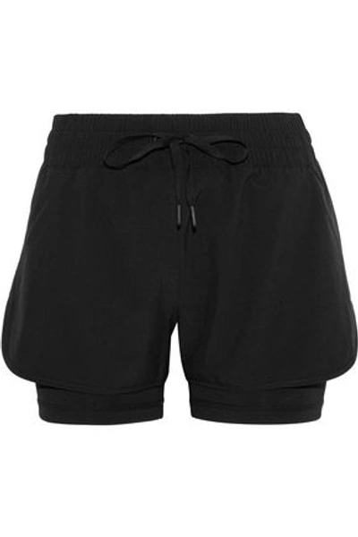 Shop Iris & Ink Wilma Layered Stretch Shorts In Black