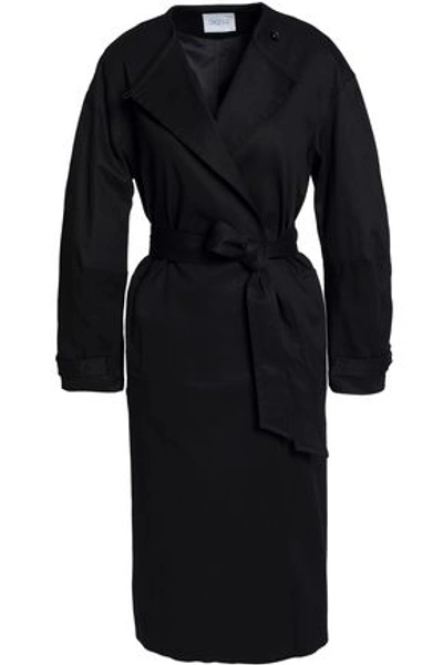 Shop House Of Dagmar Woman Calista Cotton-blend Gabardine Coat Black