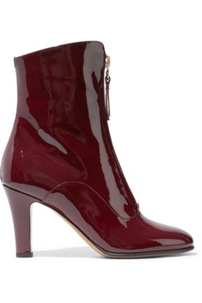 Shop Valentino Garavani Woman Patent-leather Ankle Boots Brick