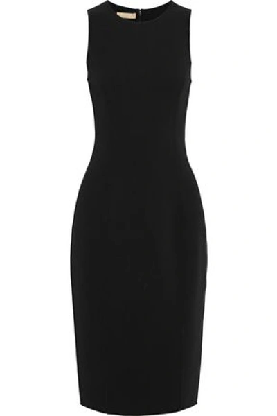 Shop Michael Kors Stretch-wool Crepe Dress In Black