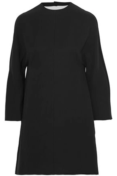 Shop Valentino Woman Flared Silk-crepe Mini Dress Black