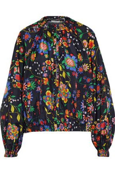 Shop Tibi Woman Floral-print Shell Hooded Jacket Multicolor