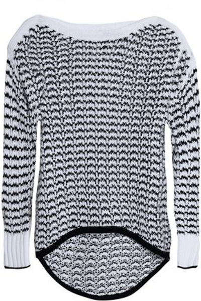 Shop Rag & Bone Woman Daniela Two-tone Open-knit Sweater White