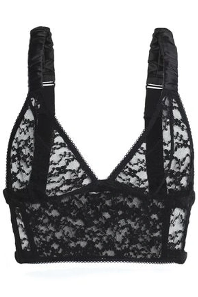 Shop Anine Bing Woman Lace Soft-cup Triangle Bra Black