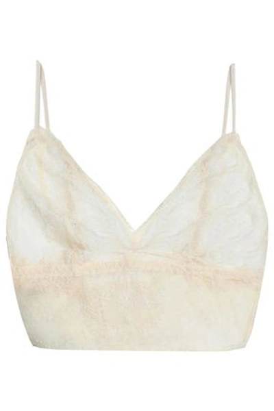 Shop Anine Bing Woman Corded Lace Soft-cup Triangle Bra Ivory