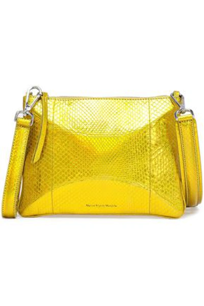 Shop Maison Margiela Woman Metallic Python Shoulder Bag Gold