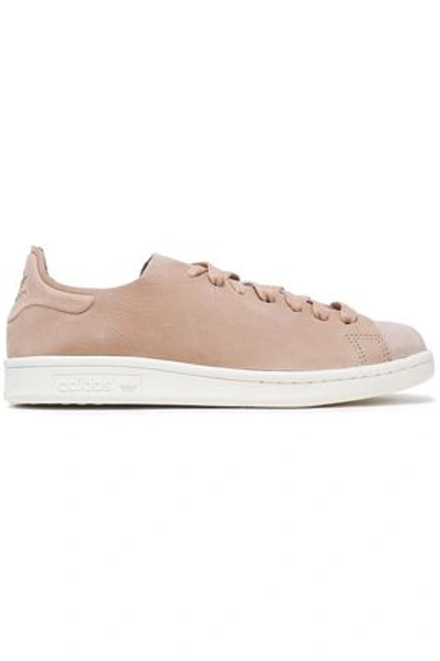 Shop Adidas Originals Woman Stan Smith Two-tone Suede Sneakers Blush