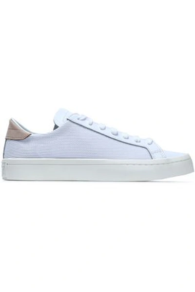 Shop Adidas Originals Woman Court Vantage Mesh And Leather Sneakers White
