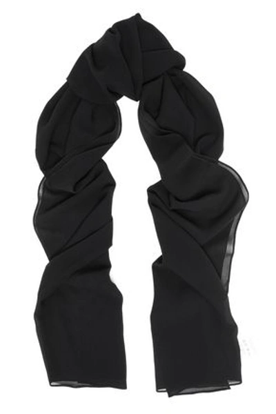 Shop Dolce & Gabbana Woman Silk-georgette Scarf Black