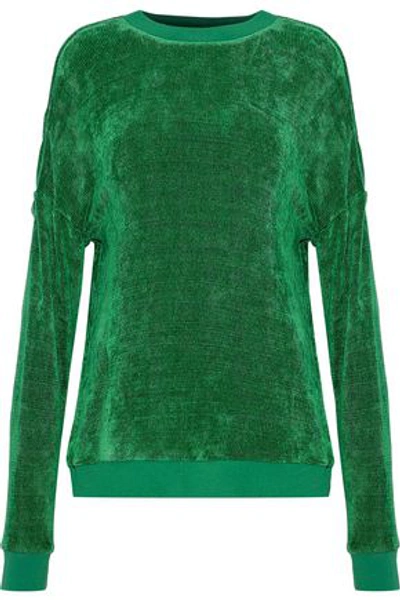 Shop Tibi Woman Chenille Sweater Green
