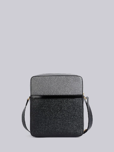 Shop Thom Browne Colourblock Camera Bag With Shoulder Strap In Pebble & Calf Leather In Black