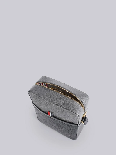 Shop Thom Browne Colourblock Camera Bag With Shoulder Strap In Pebble & Calf Leather In Black