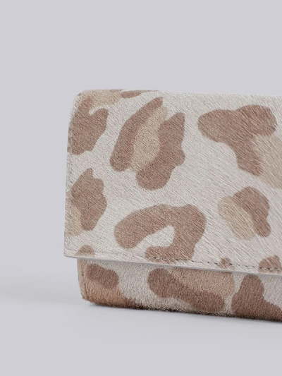 Shop Thom Browne Leopard Print Pony Hair Card Case In Grey