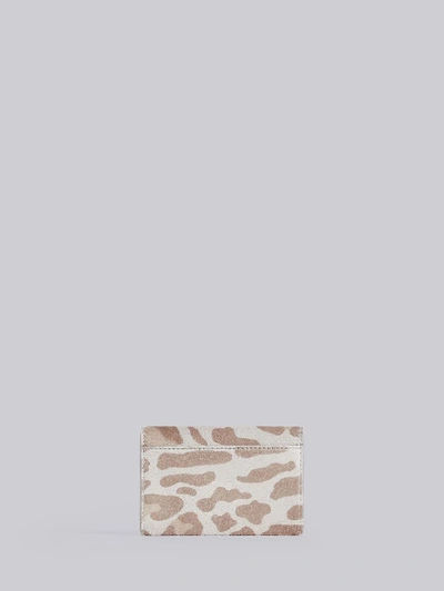 Shop Thom Browne Leopard Print Pony Hair Card Case In Grey