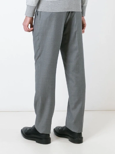 Shop Thom Browne Straight Leg Trousers In Grey