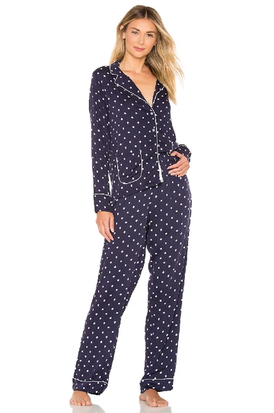 Shop Splendid Notch Collar Pj Set In Blue