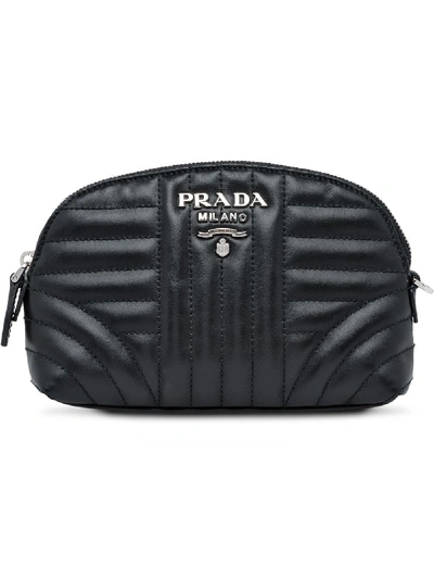 Shop Prada Quilted Leather Make Up Bag - Black