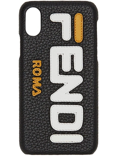 Shop Fendi Mania Iphone X Case - Farfetch In F0ze7-black/white