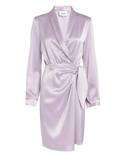 Shop Nanushka Siwa Lavender Satin Dress