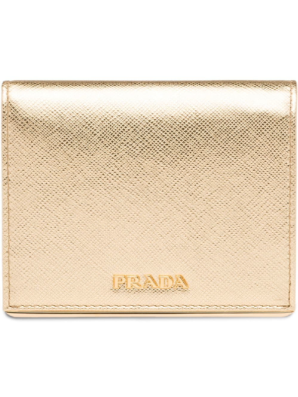 prada gold wallet