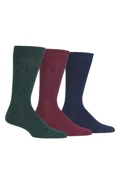 Shop Polo Ralph Lauren Assorted 3-pack Supersoft Socks In Hunter