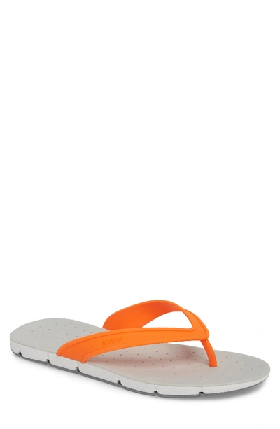 Shop Swims Breeze Flip Flop In Orange/ White/ Grey Fabric