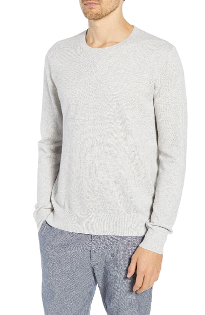 Shop Jcrew Cotton & Cashmere Pique Crewneck Sweater In Heather Silver