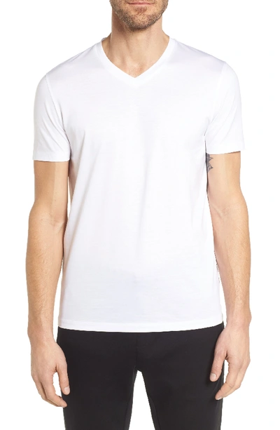 Shop Hugo Boss Teal Slim Fit V-neck T-shirt In White