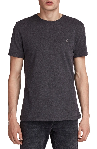 Shop Allsaints Brace Tonic Slim Fit Crewneck T-shirt In Charcoal Marl
