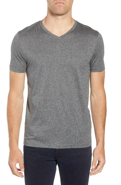 Shop Hugo Boss Teal Slim Fit V-neck T-shirt In Medium Grey