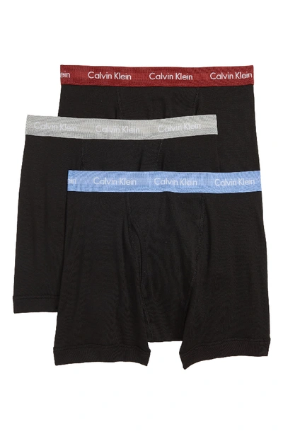 Shop Calvin Klein 3-pack Boxer Briefs In Black/ Grey/ Brick/ Periwinkle