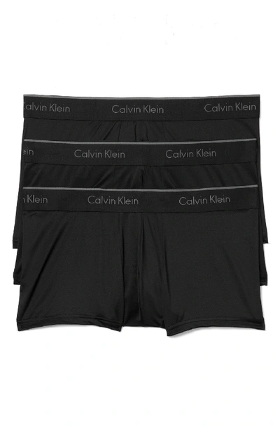 Shop Calvin Klein 3-pack Stretch Trunks In Black