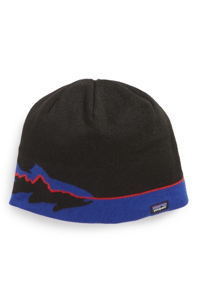 Shop Patagonia Knit Cap - Black In Fitz Trout: Black