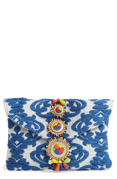 Shop Steve Madden Beaded & Embroidered Clutch - Blue