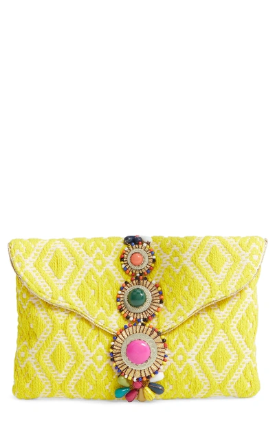 Shop Steve Madden Beaded & Embroidered Clutch - Yellow