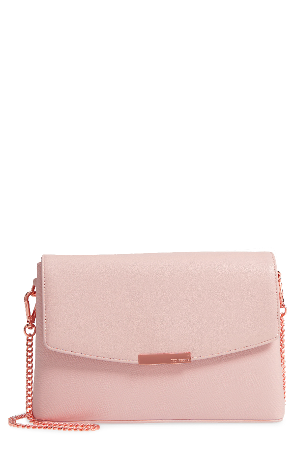 Ted Baker Faux Leather Crossbody Bag - Pink In Nude Pink | ModeSens