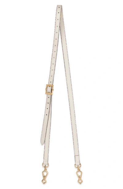 Shop Gucci Sylvie Leather Crossbody Strap In Mystic White