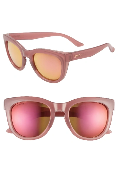 Shop Smith 'sidney' 55mm Polarized Sunglasses In Coffee/ Rose Gold