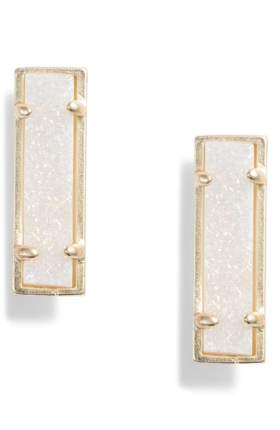 Shop Kendra Scott Lady Stud Earrings In Iridescent Drusy/ Gold