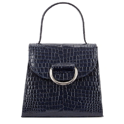 Shop Little Liffner Little Lady Crocodile-effect Cross-body Bag In Navy