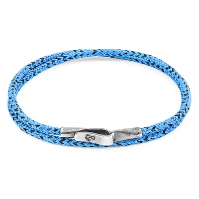 Shop Anchor & Crew Blue Noir Liverpool Silver And Rope Bracelet