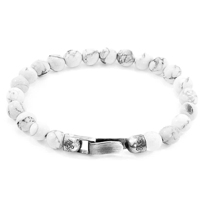 Shop Anchor & Crew White Howlite Outrigger Silver And Stone Bracelet
