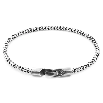 Shop Anchor & Crew White Noir Talbot Silver And Rope Bracelet