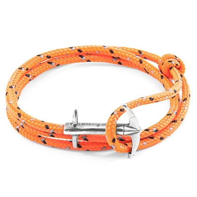 Shop Anchor & Crew Orange Admiral Anchor Silver And Rope Bracelet (no. 1-75 Only)