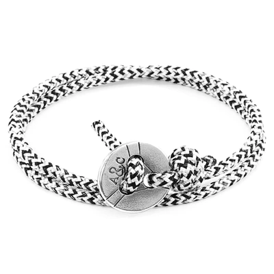 Shop Anchor & Crew White Noir Lerwick Silver And Rope Bracelet