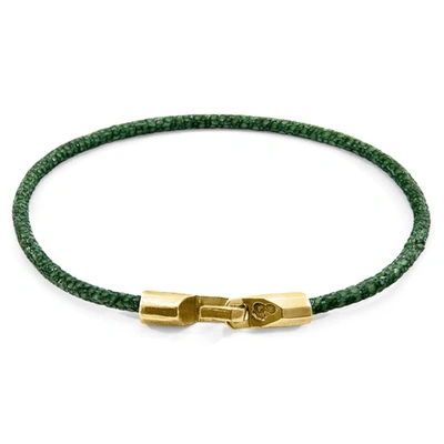 Shop Anchor & Crew Racing Green Talbot 9ct Yellow Gold And Stingray Leather Bracelet